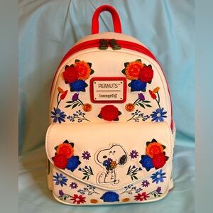 Loungefly x Peanuts Snoopy Embroidered Floral Backpack